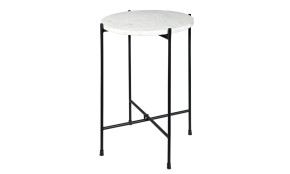 Odkládací stolek mramorový bílý 35x46 cm